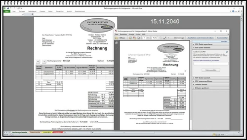 Rechnungsprogramm Hotelfach Hotel Fehrienwohnung FeWo Rechnungssoftware Excel