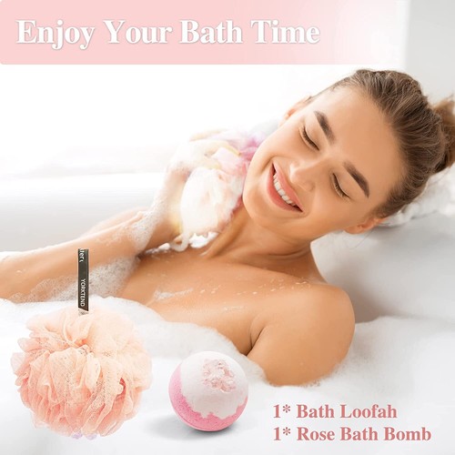 Damen Geschenkkorb Badeset Box Becher Badebombe Aromatherapie Kerzen Luffa - Bild 5 von 7