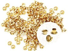 1/8 Inch ID Grommets Eyelets 3MM Hole Self Backing Eyelet for Bead Cores, Gold