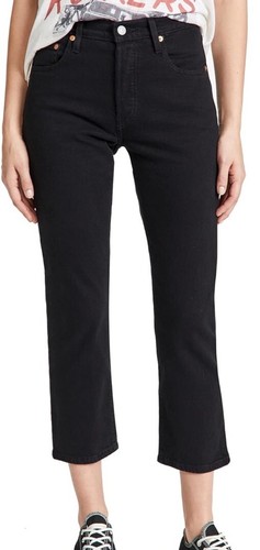 Levi's Women's Premium 501 Crop Jeans, Black Sprout 27x26 New - Picture 2 of 12