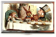 Alice in Wonderland Business CARD CASE Credit Card Holder Mad Hatter Tea Party