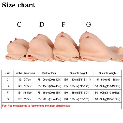 Taza Dokier C D F G Taza Silicona Formes de Seno Boobs Falsos para travesti - Imagen 6 de 12