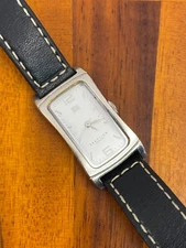 Kenneth Cole Reaction Women's Watch Silver Tone Rectangle 19mm - New Battery