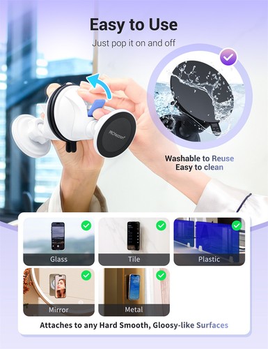 Magnetic Shower Phone Holder for iPhone 15 14 13 12 Pro Max MagSafe Mount Stand - 第 2/9 張圖片
