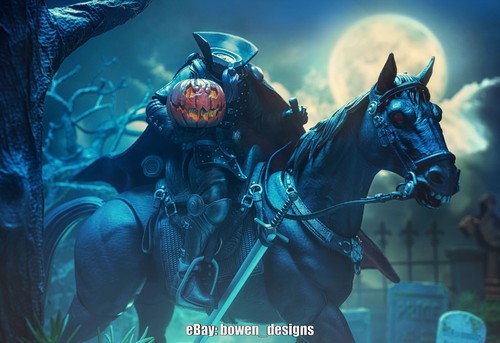 4 Cavalieri Figura Oscura Cavallo Senza Testa Deluxe Halloween Figura Mitiche Legioni - Foto 7 di 8