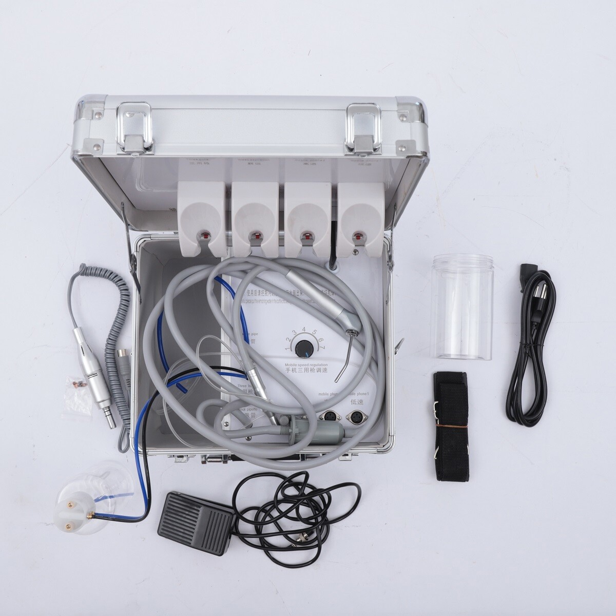 Unidad de entrega dental de 80 W unidad de tratamiento caja portátil succión débil ligera