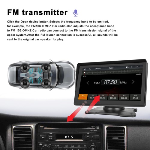 7" Car Radio Stereo Portable Apple CarPlay Android Auto Touchscreen + Camera - 第 7/24 張圖片