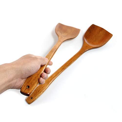 Wooden Spatula For Cooking Nonstick Kitchen Wok Spatula Utensil Set15" Wooden Tu - Picture 3 of 5