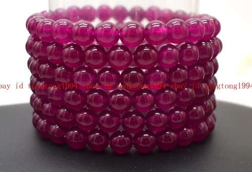 Natürlich 6 Stück 8mm Mehrfarbig Rund Edelstein Perlen Elastisch Armband 19cm - Bild 31 von 57