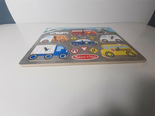 Melissa & Doug Transportation Wooden Peg Puzzle 6 Pieces Learning Small Kids  - Picture 6 of 8