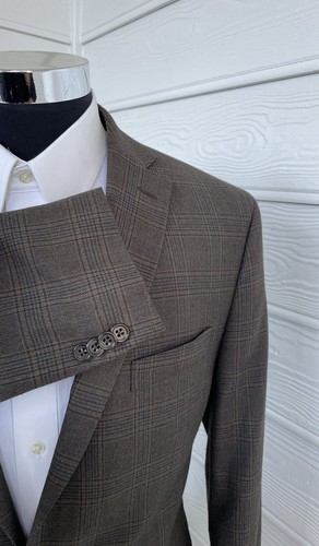 Michael Kors Slim Mens Two Button Plaid Blazer Sport Coat Jacket Size 40-42L - Picture 4 of 10