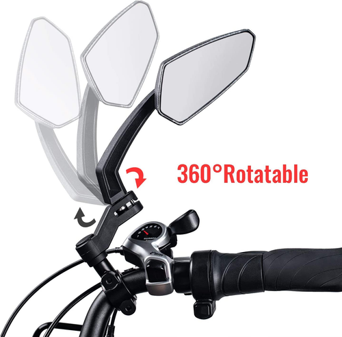 1 Pair Handlebar Mirrors Biking Bike Mirror Handlebar Mount Rotatable Rear View - Picture 5 of 20