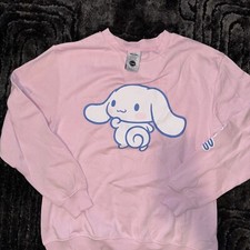Pink Sanrio Cinnamoroll Graphic Pullover Sweatshirt Oversized Crewneck - Size S