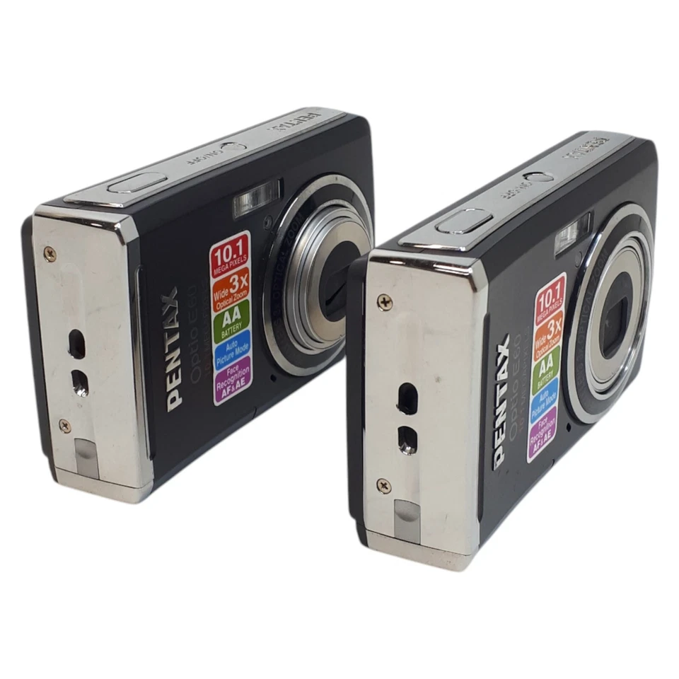 Pentax Optio E60 10.1MP 3x Zoom Digital Compact Camera Lens Error Lot of 2 E5539 - Image 2 of 4