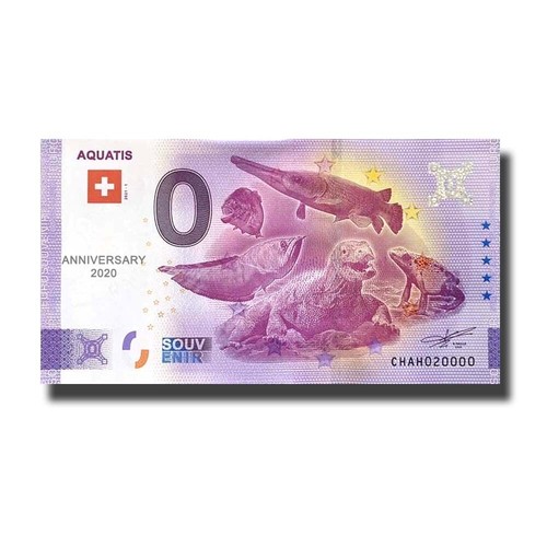 Euro Souvenir Anniversary Switzerland CHAH 2021-1 Aquatis Souvenirscheine - Afbeelding 1 van 2
