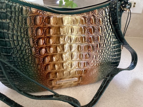 NWT $385. BRAHMIN ShaynaPretty Bayleaf Ombré Melbourne Genuine Leather CrossBdy. - Bild 9 von 10