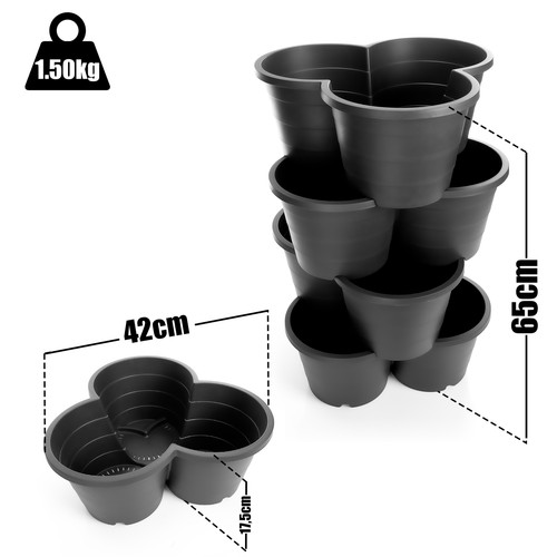 4er Set Pflanzturm Erdbeerturm ideal für Erdbeeren, Kartoffeln & Kräuter - Bild 3 von 6