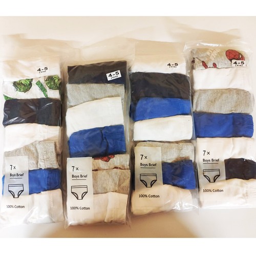 Boys 7 Pack Briefs Cotton Rich Random packs Bikinis UK STOCK - Picture 6 of 13