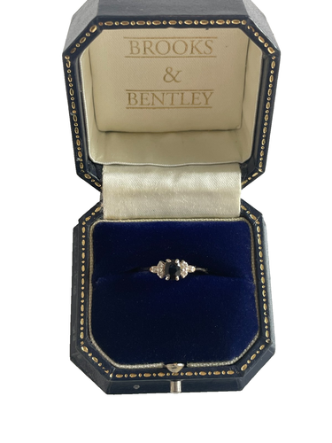 1983 Sapphire & Diamond Ring 9ct Gold Sapphire & Diamond Vintage Ring - Size Q - 第 9/17 張圖片