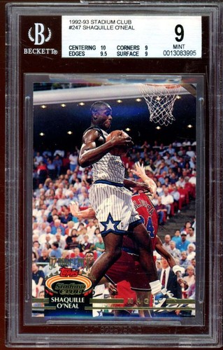 Shaquille O'Neal Rookie Card 1992-93 Stadium Club #247 BGS 9 (10 9,5 9)