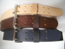 2" WIDE HEAVY DUTY HAND MADE AMISH LEATHER WORK GUN TOOLS HOLSTER 2 PRONG BELT