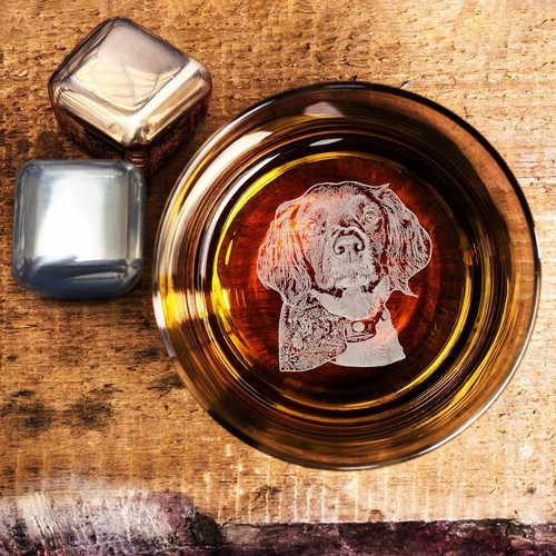 Individuelles Whiskyglas mit Ihrem Hund Foto Gravur auf Unterseite - Geschenk für Tierbesitzer - Bild 2 von 7