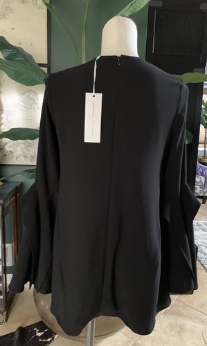 Rebecca vallance women 2 Black anna frill sleeve blouse k - Picture 6 of 10