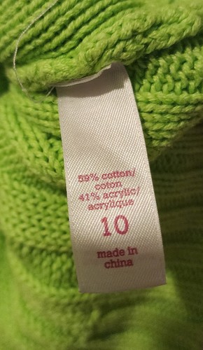 Justice Girls Sweater Chunky Knit, Green Pullover sweater, Size 10 - Picture 7 of 7