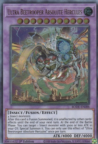 YUGIOH HOLO CARD 1 X  ULTRA BEETROOPER ABSOLUTE HERCULES BODE-EN088 1ST EDITION - Picture 1 of 1