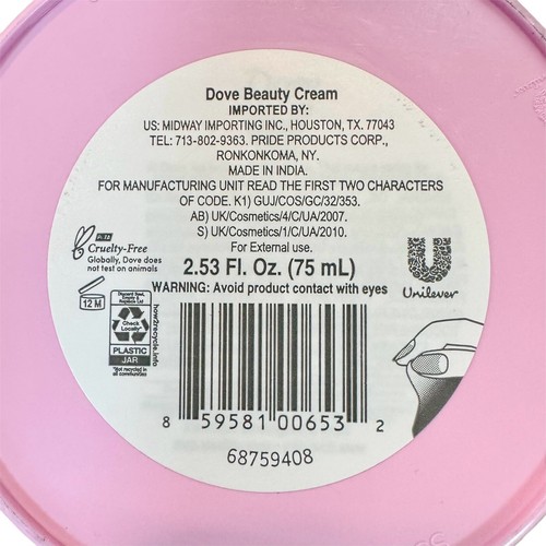SET OF 2 Dove Body Love Beauty Cream For Face & Body 2.53 fl oz New & Sealed - Picture 3 of 4