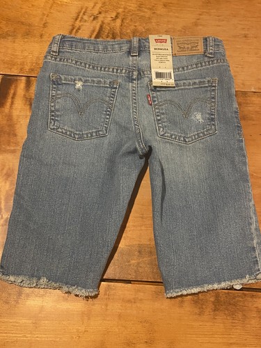 NWT Levi’s Girls Size 7 Regular Bermuda Soft & Stretchy Adjustable Jean Shorts - Picture 4 of 4