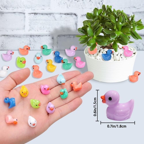 200Pcs Tiny Ducks 10 Colors Little Duck Figures Mini Resin Ducks Plastic Small.. - Picture 2 of 7