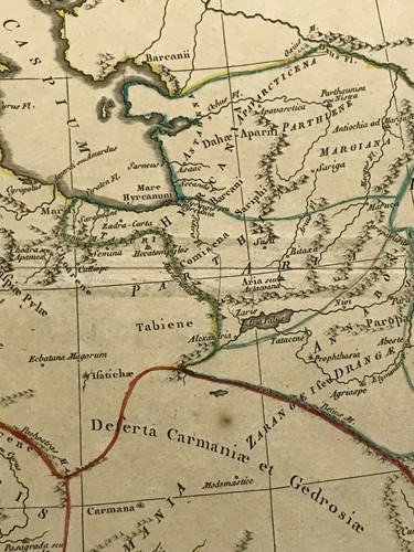 IMPERIUM PARTHORUM PARS ORIENTALIS 1780 RIGOBERT BONNE ANTIKE KARTE IN FARBEN - Bild 7 von 12