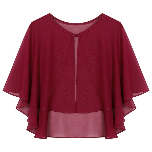 Womens Sheer Chiffon Cardigan Bolero Cape Wrapped Shawl Open Front Shrug AU - Picture 13 of 74