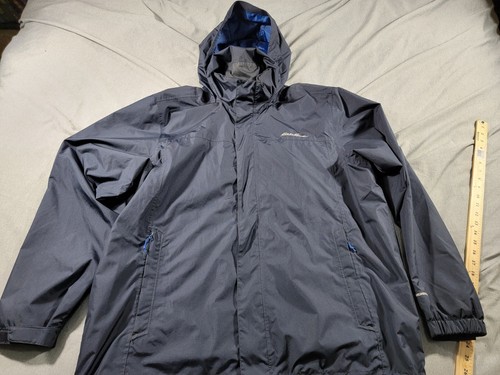 Eddie Bauer Blue Full Zip Weatheredge Hooded mesh lined Jacket Mens XL
