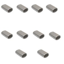 10 Pieces 1/8 Inch Stainless Steel Chamfer Marine Wire Rope Oval Crimping Sleeve