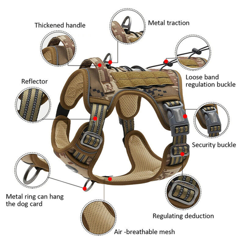 S-XL Outdoor Handle Puppy Pet Front Range No-Pull Dog Harness Vest Adjustable - Picture 9 of 19