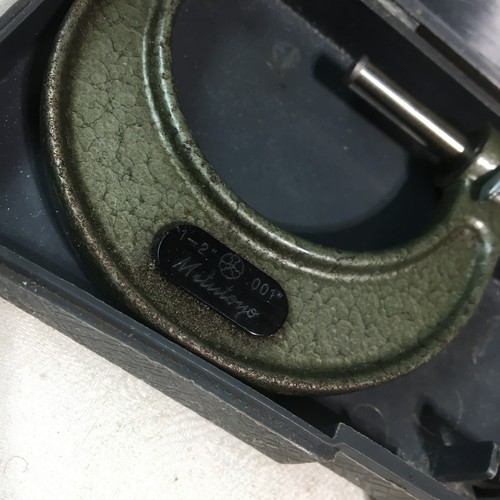 Vtg Mitutoyo No 103-128 Outside Micrometer 1-2 Range .001 Grad Friction W/Case - Picture 6 of 6