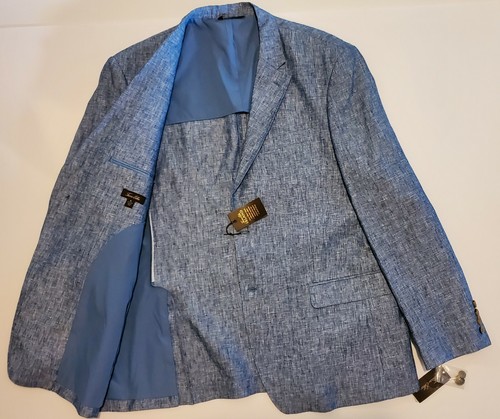 Tasso Elba "ISLAND" %100 Linen Sport Coat Heather Blue Sz XL NEW w/TAGS - Picture 5 of 9