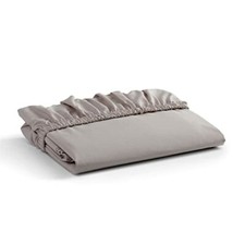 BED SHEET Deep Pocket Fitted Linen Cotton Percale Silver King Size LINEN HOME