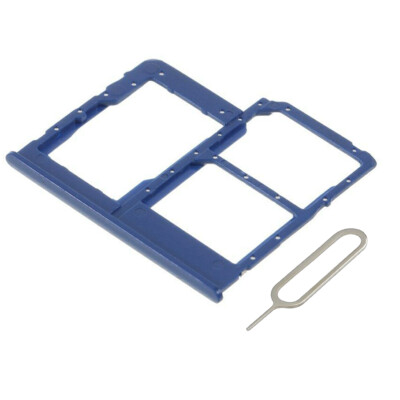 SIM / SD Karte Tray Schlitten für Samsung Galaxy A40 / A405 (BLAU) inkl. SIM Pin