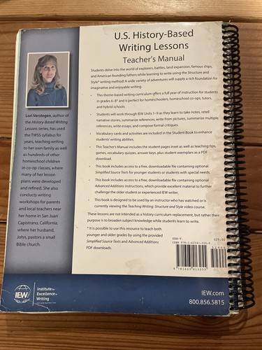 IEW US History- Based Writing Lessons Teacher's Manual 2nd Edition - 第 6/6 張圖片