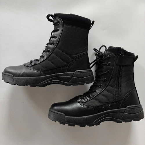 Herren Hoch Reißverschluss Seite Schnürung Outdoor Freizeit Wüste Stiefel Wanderschuhe Größe - Bild 5 von 12