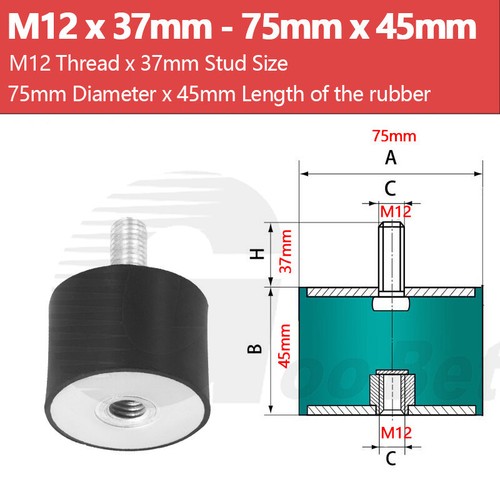 Rubber Mount Car Boat Bobbin Anti Vibration M3 M4 M6 M8 M10 - M20 Cylindrical VD - Picture 91 of 105
