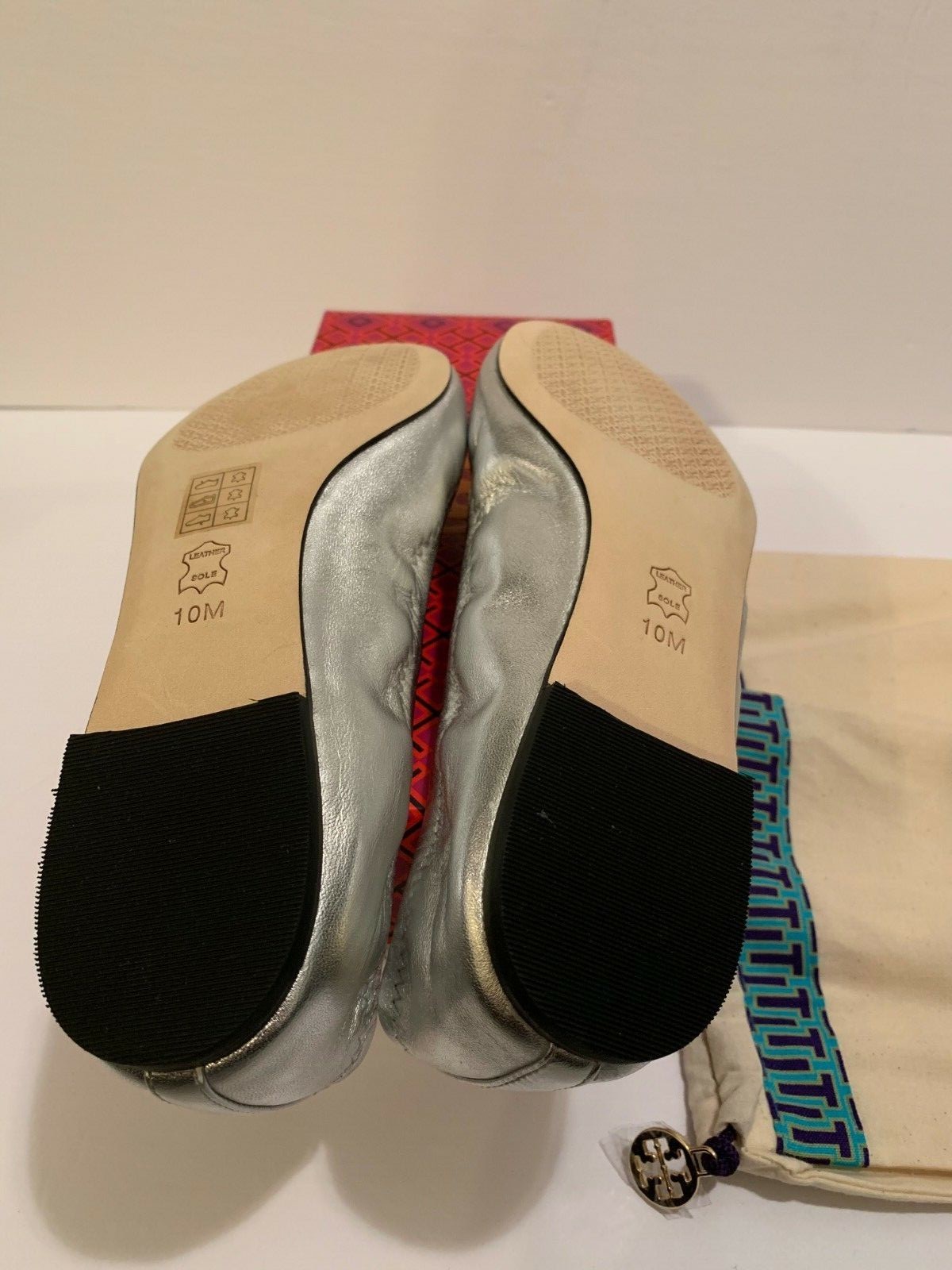 Tory Burch Liana Metallic Leather Ballet Flats shoes shoes shoes SILVER 10 M 3cf64d Tory Burch Liana Metallic Leather Ballet Flats shoes shoes shoes SILVER 10 M 3cf64d