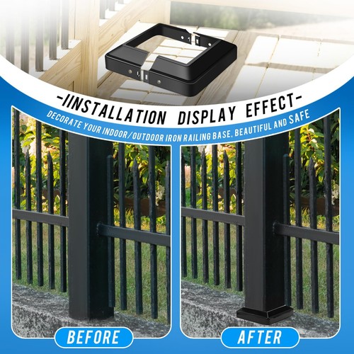 4 Pcs Metal Post Skirt, Split Style Post Skirt Post Base Cover, Porch Columns... - Picture 5 of 7