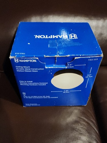 Hampton Indoor Lighting 7.25 Flushmount Oil Rubbed Bronze - Matted Ribbed Glass - Picture 4 of 7