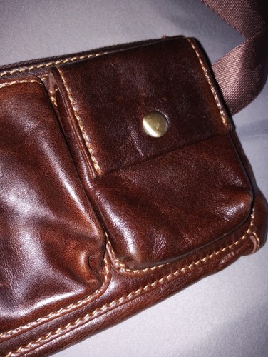 Men's Belt Bag Genuine Leather Oil Wax Vintage Travel Belt - Imagen 8 de 11