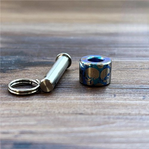 Titanium Knife Lanyard Bead Skull Paracord Keychain Pendant EDC Zipper Pull Gift - Picture 14 of 18