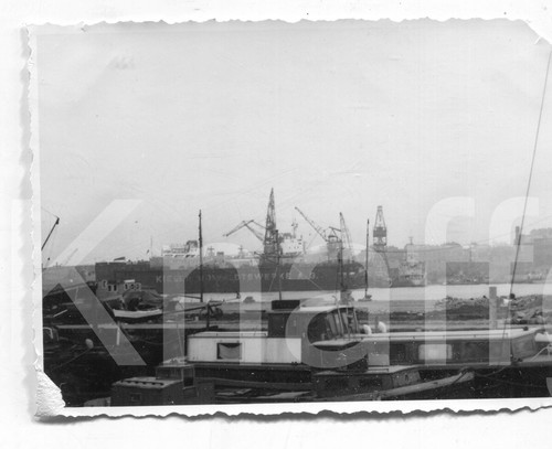 2x altes Foto Hafen Kiel 1959, 6x9cm - Bild 2 von 2